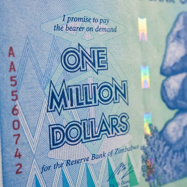 Macro detail of the 1 Million note watermark and guilloche